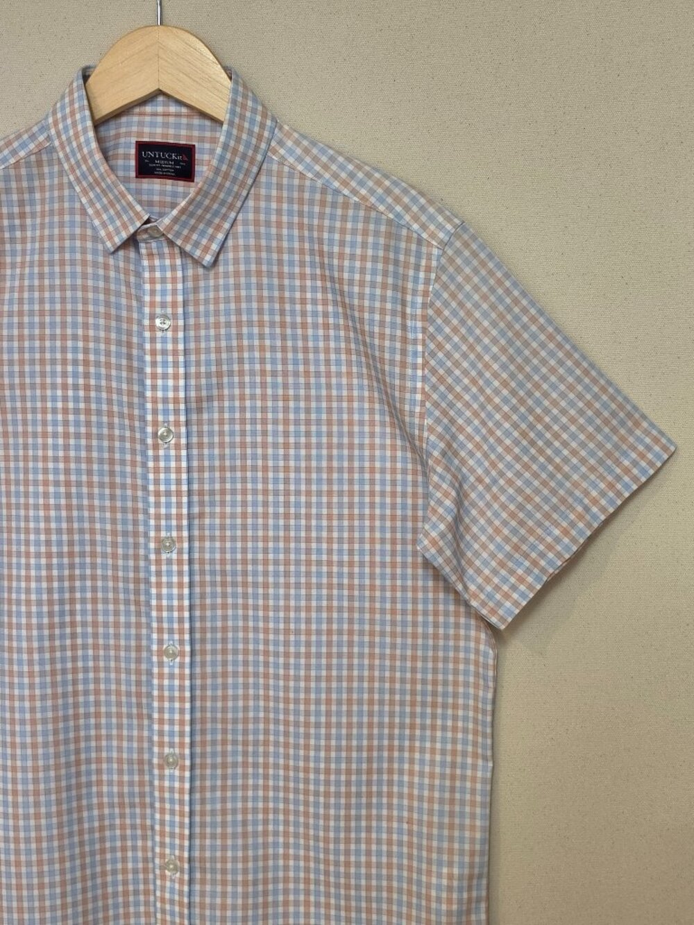 UNTUCKit Short Sleeve Slim Fit Wrinkle Free Button Down M